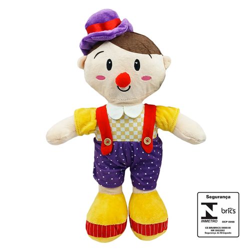 Palhaço de Pelúcia 33cm em Poliéster Fizzy