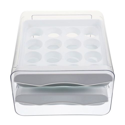 Porta Ovos Prático C/ 2 Gavetas 22,7x21,2cm em Plástico FWB