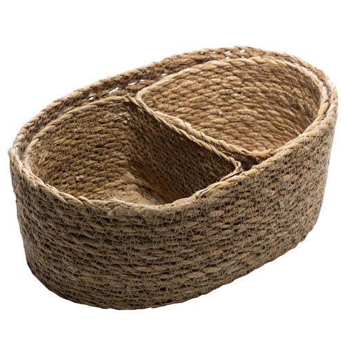 Kit Cesto Decorativo 3 Peças em Fibra Natural Wolff