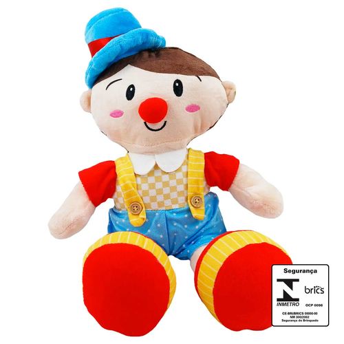 Palhaço de Pelúcia 33cm em Poliéster Fizzy