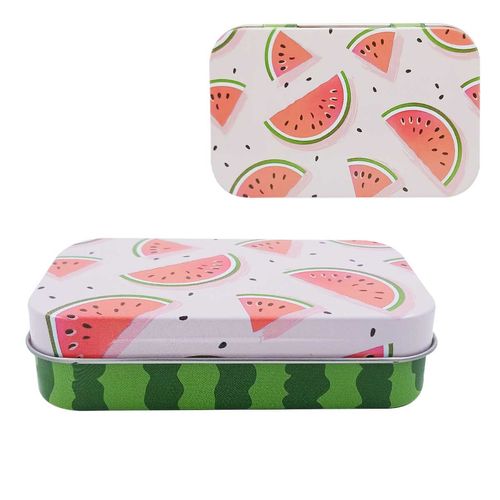 Lata Estampada Retangular 9,5x6cm em Metal Livon