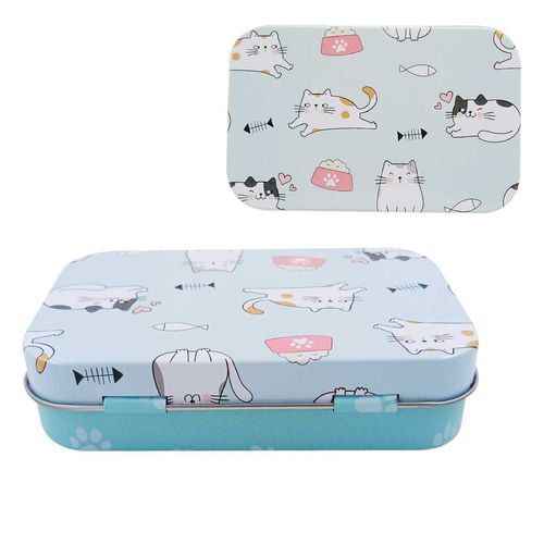 Lata Estampada Retangular 9,5x6cm em Metal Livon