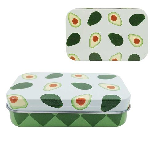 Lata Estampada Retangular 9,5x6cm em Metal Livon