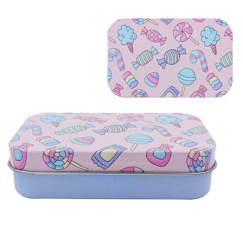 Lata Estampada Retangular 9,5x6cm em Metal Livon