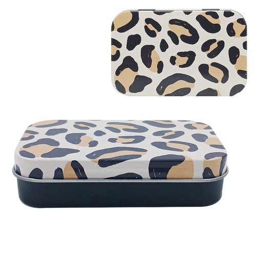 Lata Estampada Retangular 9,5x6cm em Metal Livon