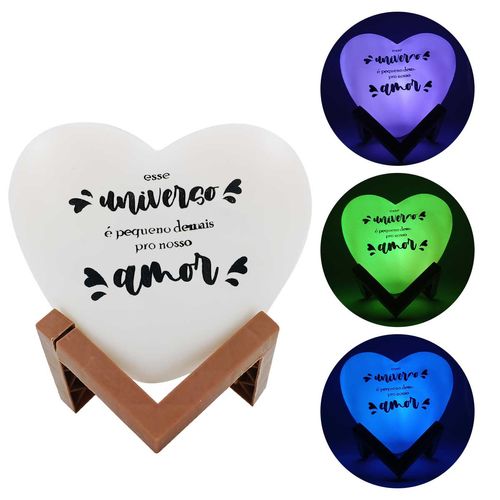 Luminária Coração Decorativa 11cm em Plástico Fu Xing