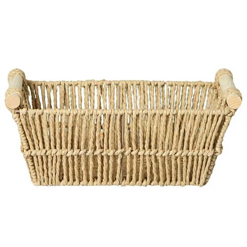 Cesto C/ Alça Decorativo 30x12cm em Fibra Natural `Paramount