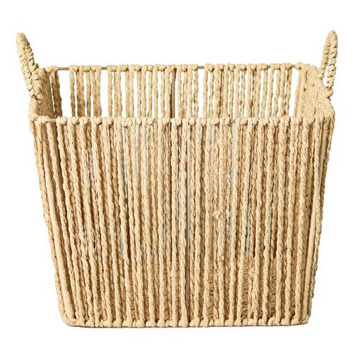 Cesto C/ Alça Quadrado 30x22cm em Fibra Natural Paramount