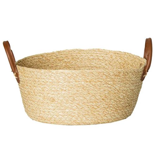 Cesto C/ Alça Redondo 33x15cm em Fibra Natural Paramount