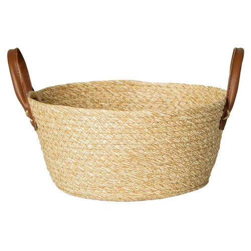 Cesto C/ Alça Redondo 28x13cm em Fibra Natural Paramount