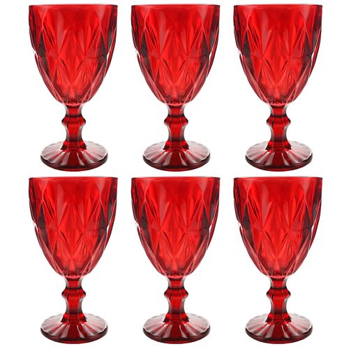 Jogo de Taças Diamond 6 Peças 340ml em Vidro Kehome