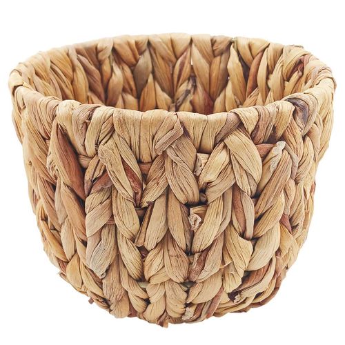 Cesta Redonda Decorativa 21x15cm em Palha Milk