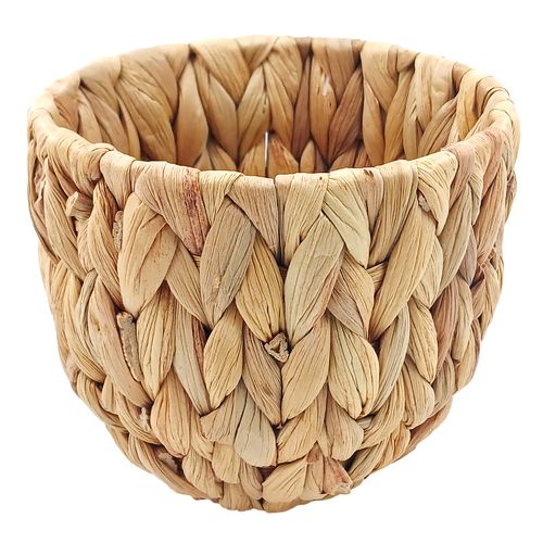Cesta Redonda Decorativa 13x11cm em Palha Milk