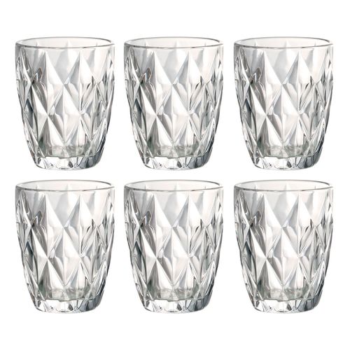 Jogo de Copos Diamante 6 Peças 280ml em Vidro Original