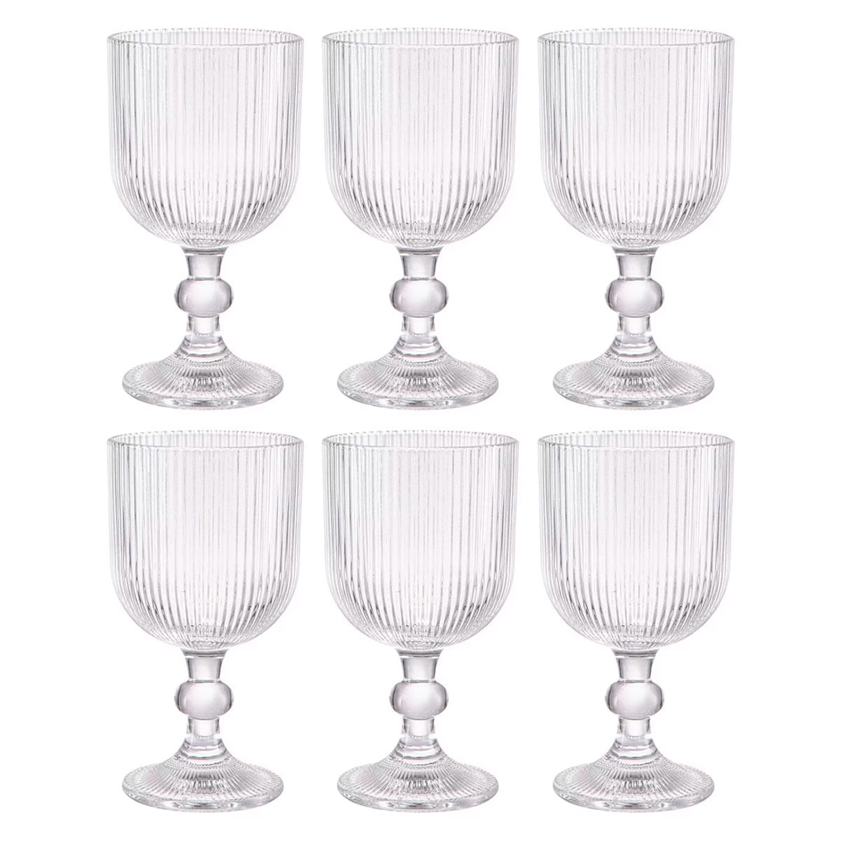 Jogo de Taças Nordic 6 Peças 350ml em Vidro Dolce Home
