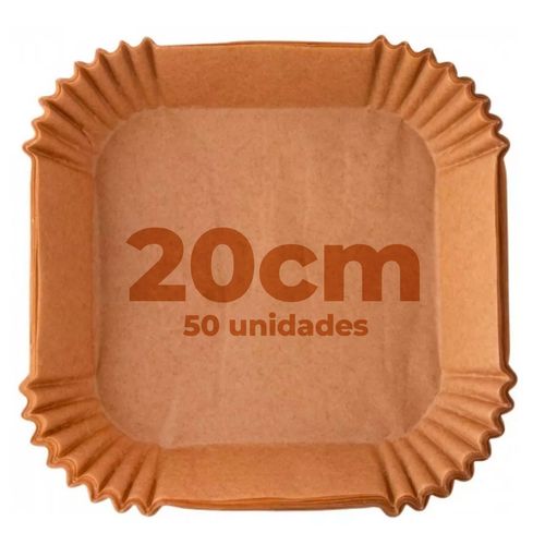 Forma Descartável P/ Airfryer 50 Peças 20cm em Papel Casita