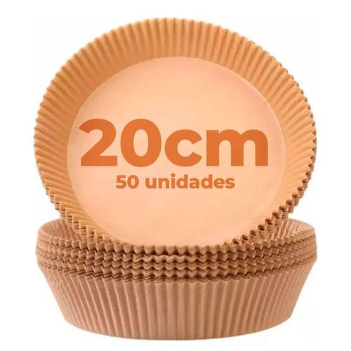 Forma Descartável P/ Airfryer 50 Peças 20cm em Papel Casita