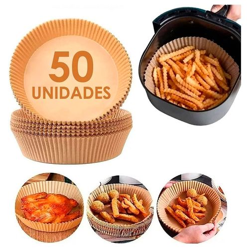 Forma Descartável P/ Airfryer 50 Peças 20cm em Papel Casita