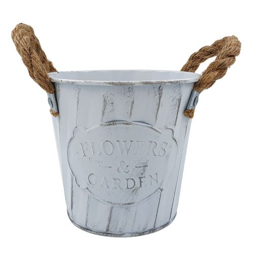 Vaso Cachepot C/ Alça 9,5x13cm em Metal Monaliza