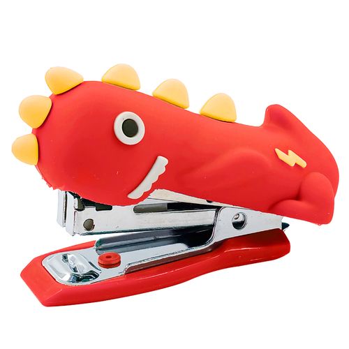 Mini Grampeador Dinossauro C/ Grampos 7,5x4,5cm em Plástico Interponte