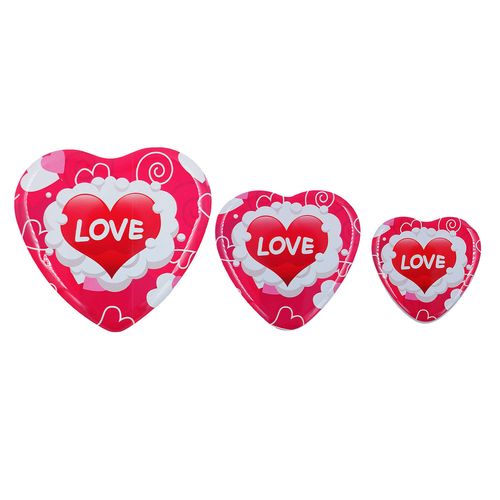 Kit Porta Jóias Coração 3 Peças em Metal Youbai