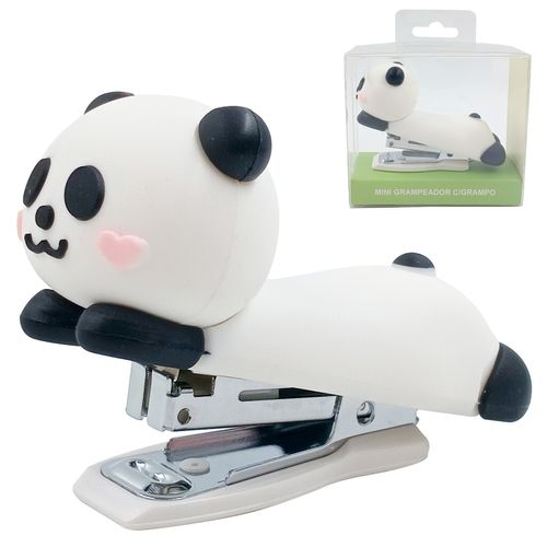 Mini Grampeador Panda C/ Grampos 9x6cm em Plástico Interponte