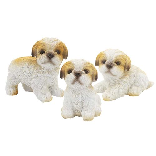 Kit Cachorro Decorativo 3 Peças 7x8,5cm em Resina Youbai