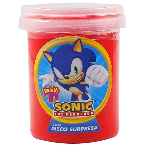 Slime Sonic C/ Disco Surpresa 8cm em Plástico Gelelé