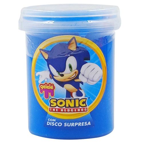 Slime Sonic C/ Disco Surpresa 8cm em Plástico Gelelé