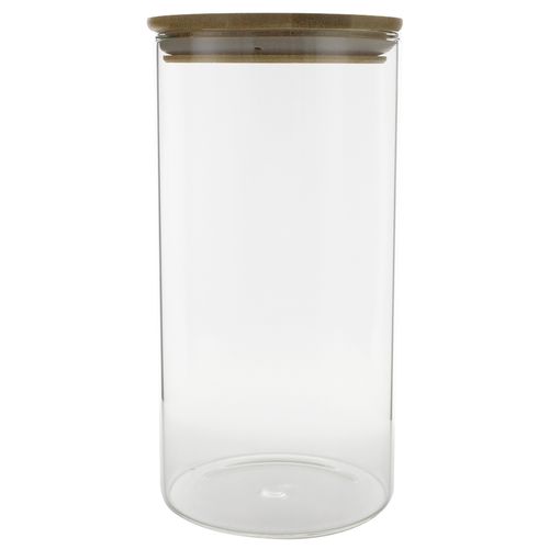 Pote Hermético C/ Tampa Bambu 1,3L em Vidro Fu Xing