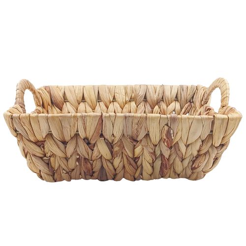 Cesta C/ Alça Decorativa 35x28cm em Palha Milk