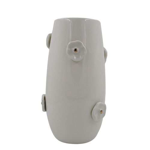 Vaso C/ Flor Decorativo 20,3cm em Porcelana Brascontinental