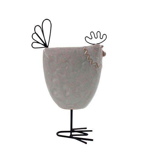 Galinha Decorativa 20cm em Porcelana Brascontinental