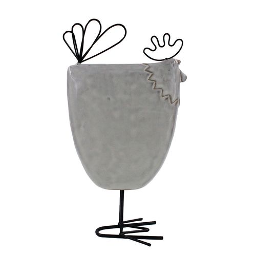 Galinha Decorativa 25,3cm em Porcelana Brascontinental