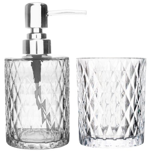 Kit Banheiro Diamond 2 Peças em Vidro Lyor