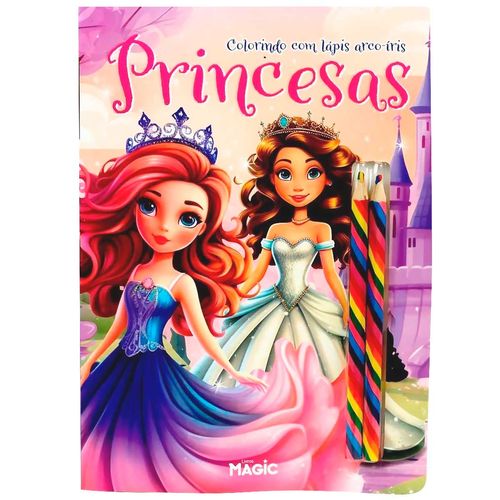 Livro Colorindo Princesas 28,8cm em Papel Magic Kids