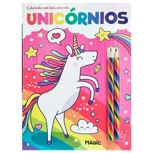 Livro Colorindo Unicórnios 28,8cm em Papel Magic Kids