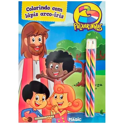 Livro Colorindo 3 Palavrinhas 28,8cm em Papel Magic Kids