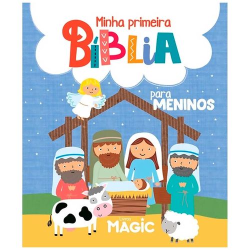 Livro Minha Primeira Bíblia P/ Meninos 16cm em Papel Magic Kids