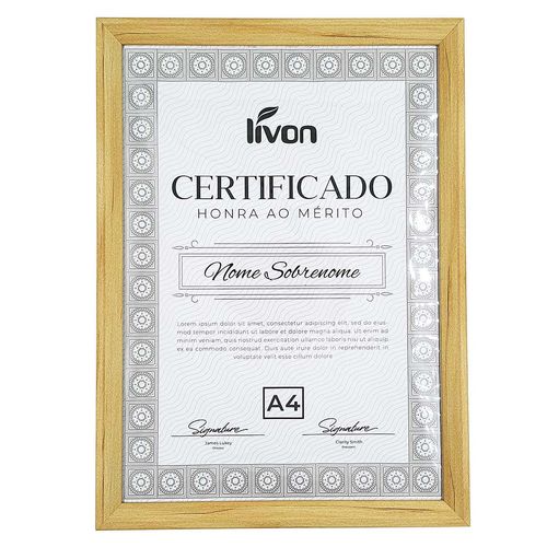 Porta Certificado Decorativo A4 em Plástico Livon
