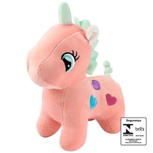 Unicórnio de Pelúcia C/ LED 28cm em Poliéster BBR Toys