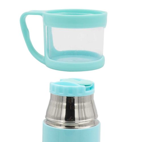 Garrafa Térmica Gratidão C/ Caneca 470ml em Aço Inox Dayimport
