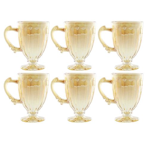 Jogo de Caneca Roma 6 Peças 190ml em Vidro Kehome