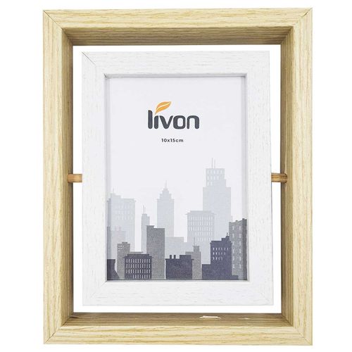 Porta Retrato C/ 2 Modos 10x15cm em Plástico Livon