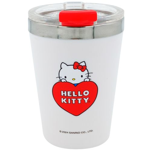 Copo C/ Tampa Hello Kitty 300ml em Aço Inox Zona Criativa