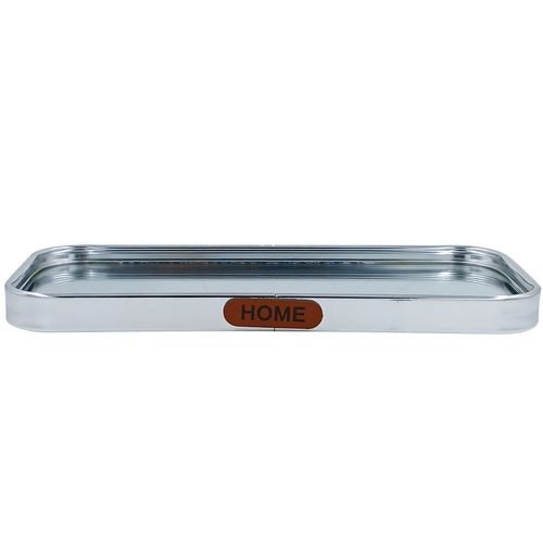 Bandeja Retangular Espelhada 22cm em Metal Fu Xing