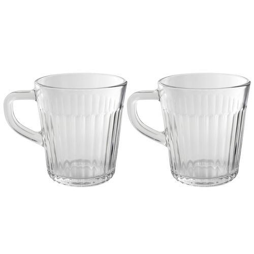 Jogo de Caneca Frisado 2 Peças 280ml em Vidro Wincy
