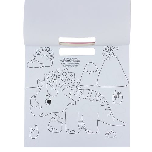 Livro P/ Colorir Dinossauro C/ Adesivo 28cm em Papel Magic Kids