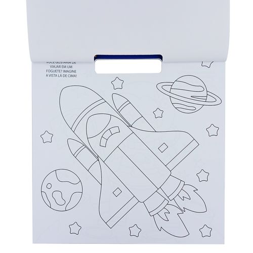 Livro P/ Colorir Espaço C/ Adesivos 28cm em Papel Magic Kids