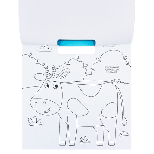 Livro P/ Colorir Fazenda C/ Adesivos 28cm em Papel Magic Kids